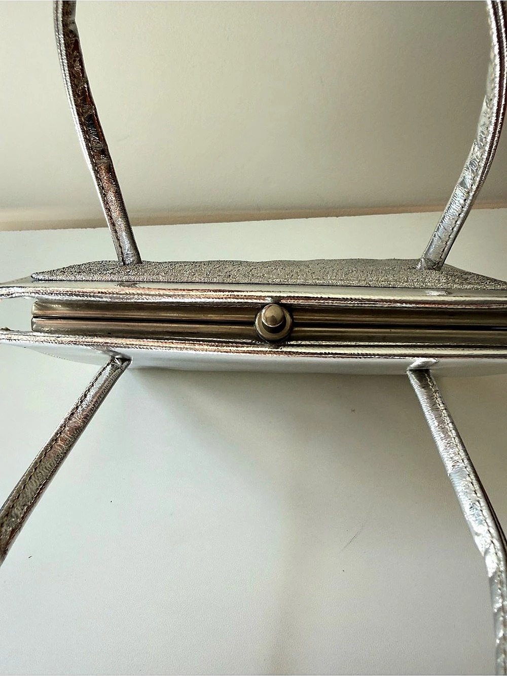 Metallic Silver Structured mini Tote - Picture 5 of 5